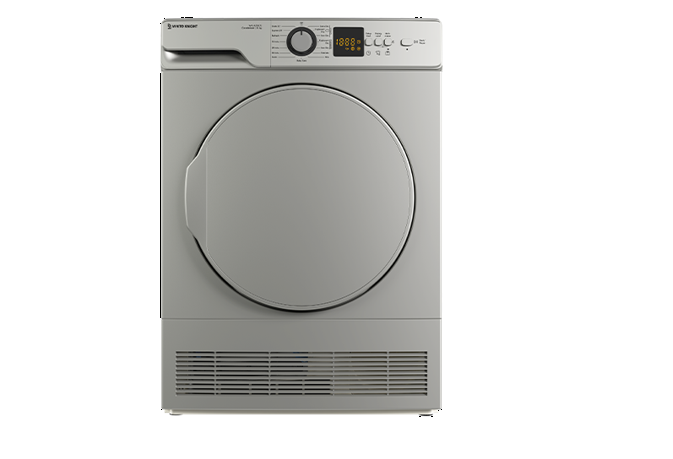 White Knight WK-AT8CS Silver 8KG Freestanding Condenser Dryer 