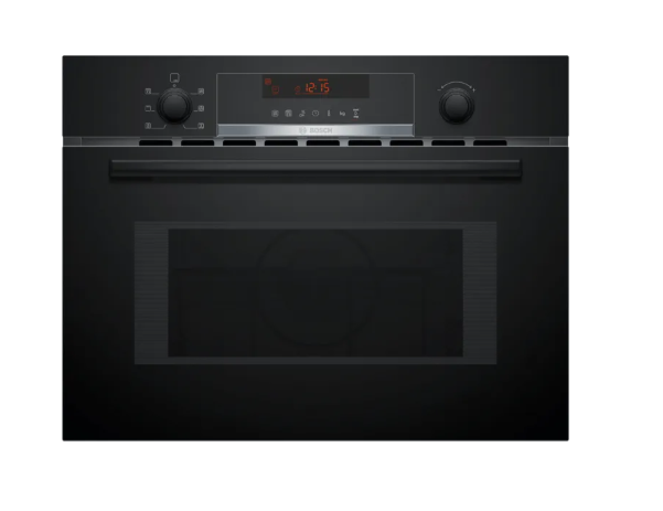 Bosch CMA583MB0B Serie 4 Black Built-In Combination Microwave with Hot Air