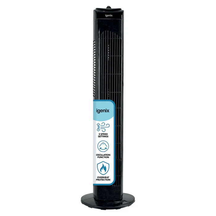 Igenix DF0029BL 29" Black Oscillating Tower Fan
