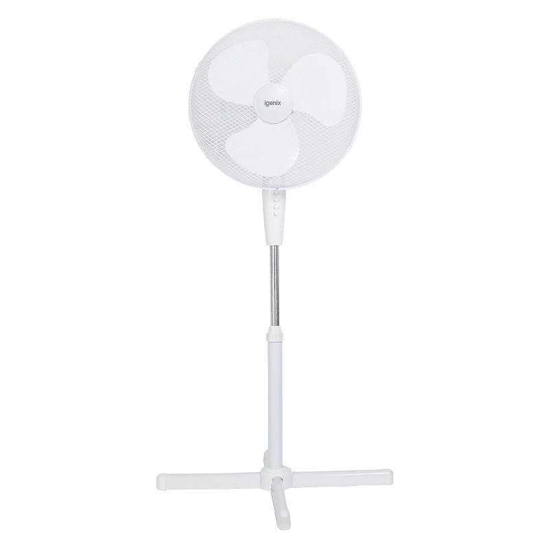 Igenix DF1655 White 16" Pedestal Fan - Oscillating 