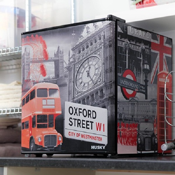 Husky EL195 London Theme Mini Fridge 