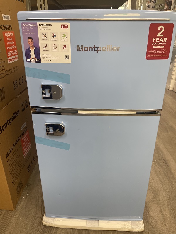 Montpellier MAB2035EPB Blue Retro Undercounter Fridge Freezer - Damaged 
