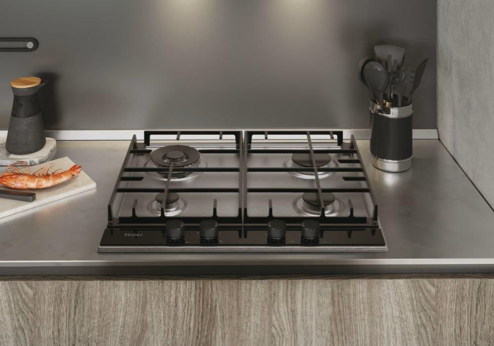 Haier HAHG6BR4S2X Stainless Steel 60cm Gas Hob 