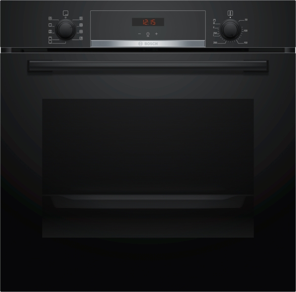Bosch HQA534BB3B Serie 4 Black Single Oven With Added Steam Function