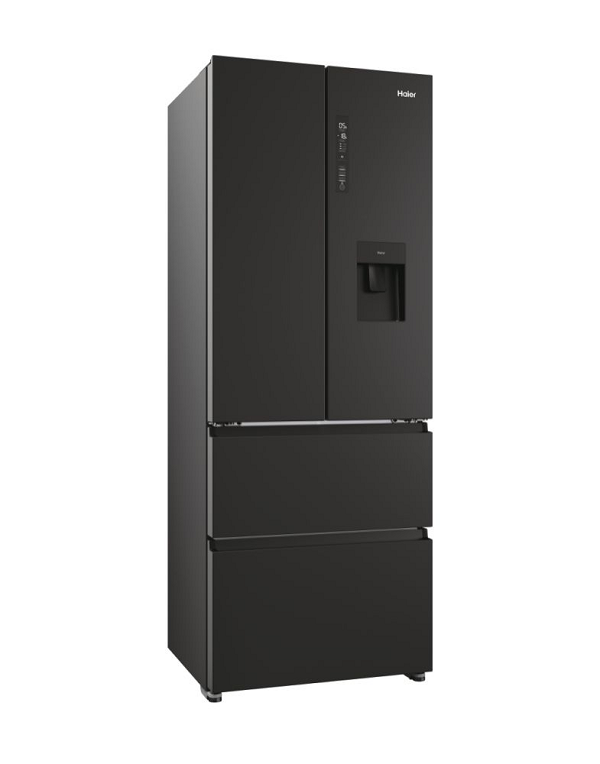 Haier HFR5719EWPB Brushed Black French Style Multi Door Fridge Freezer