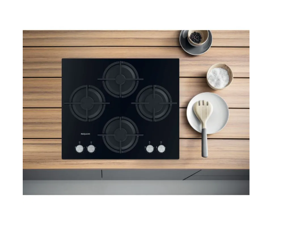 Hotpoint HGS61SBK 60cm Black gas on glass hob 