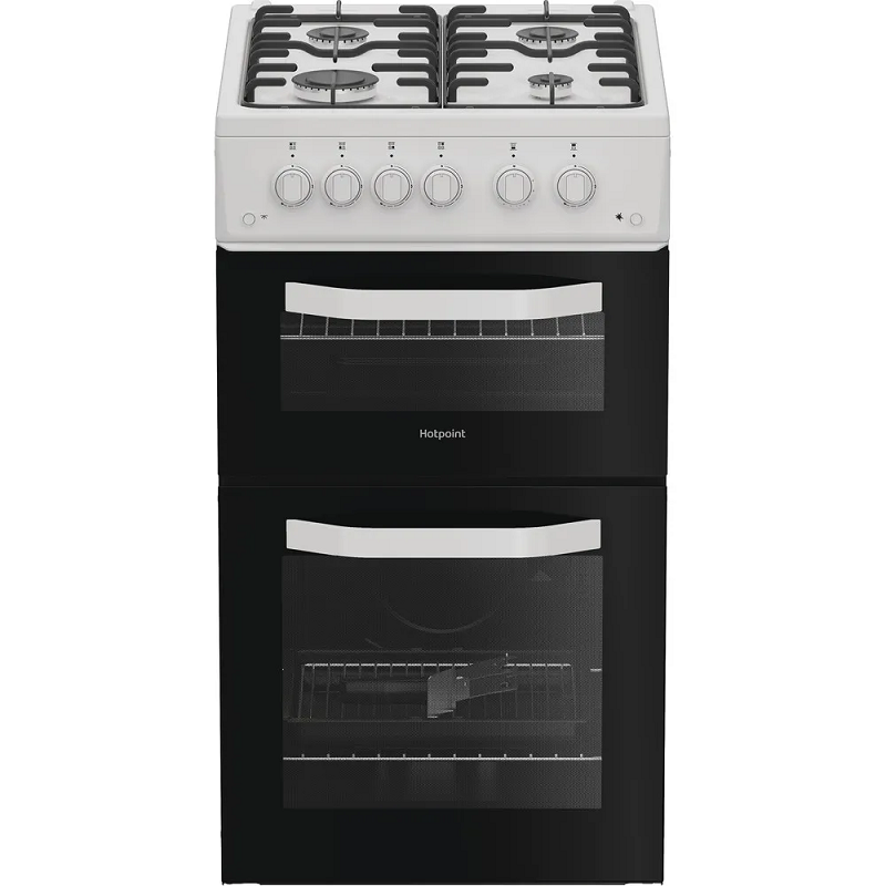 Hotpoint HTG5GCW White 50cm Twin Cavity Gas Cooker 