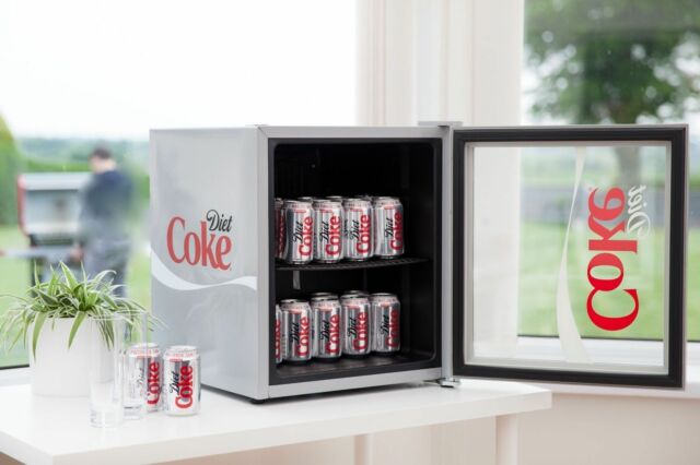 Husky HY209 Diet Coke Table Top Drinks Fridge 