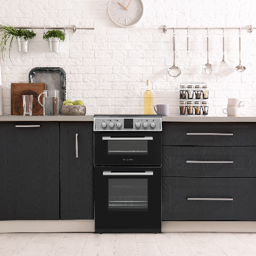 Montpellier MDOC50FS Silver 50cm Ceramic Double Cooker