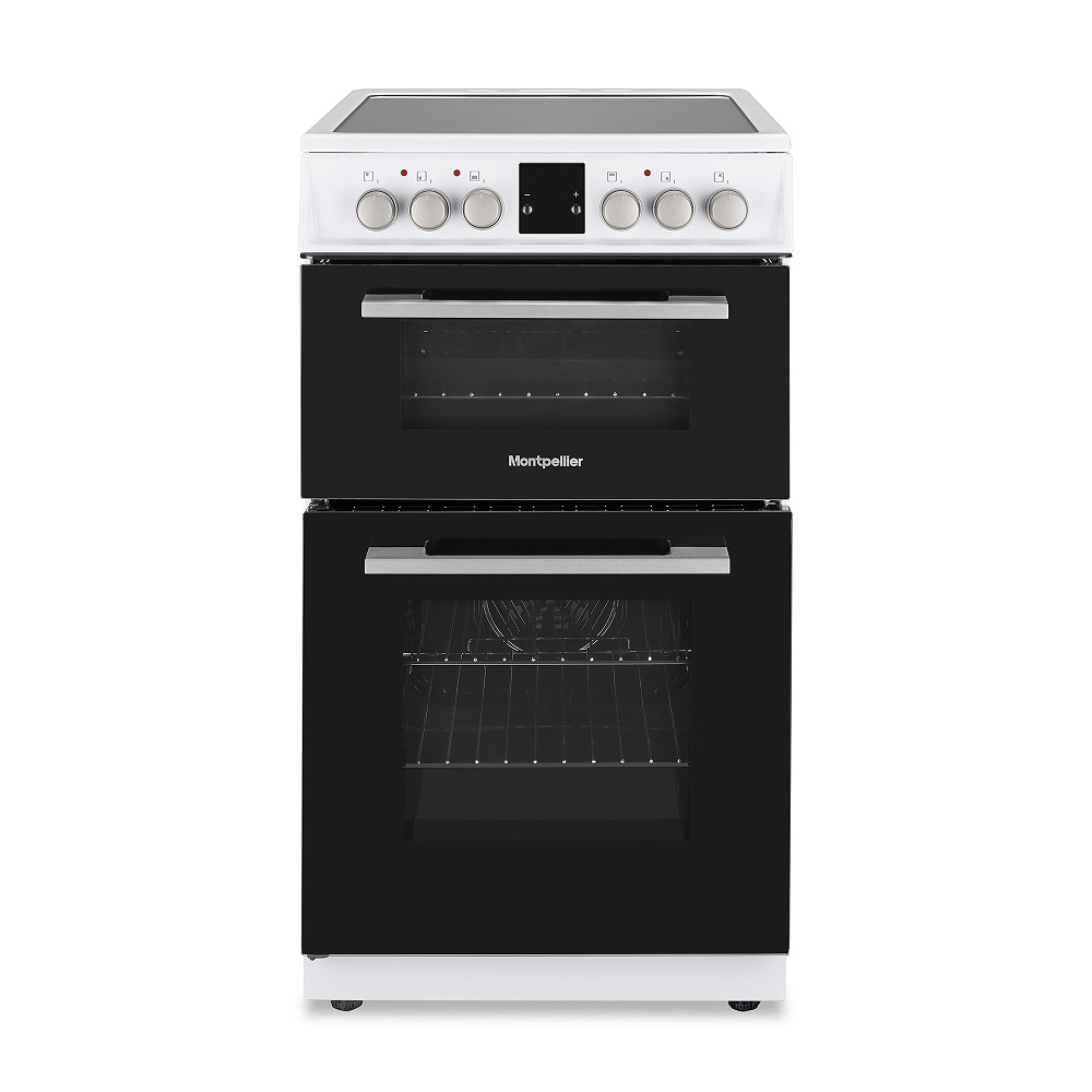 Montpellier MDOC50FW White 50cm Ceramic Double Cooker