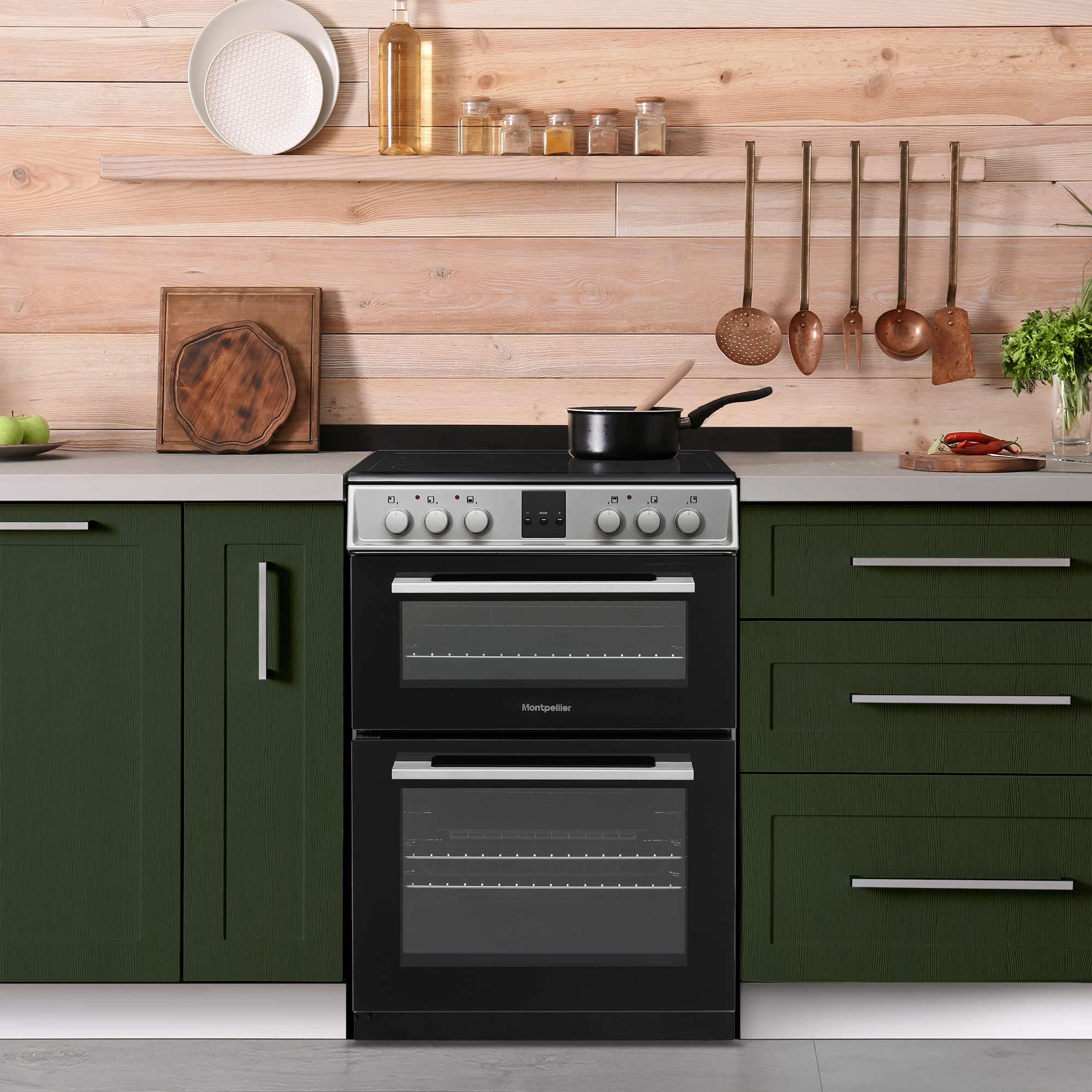 Montpellier MDOG60LS Silver 60cm Double Gas Cooker
