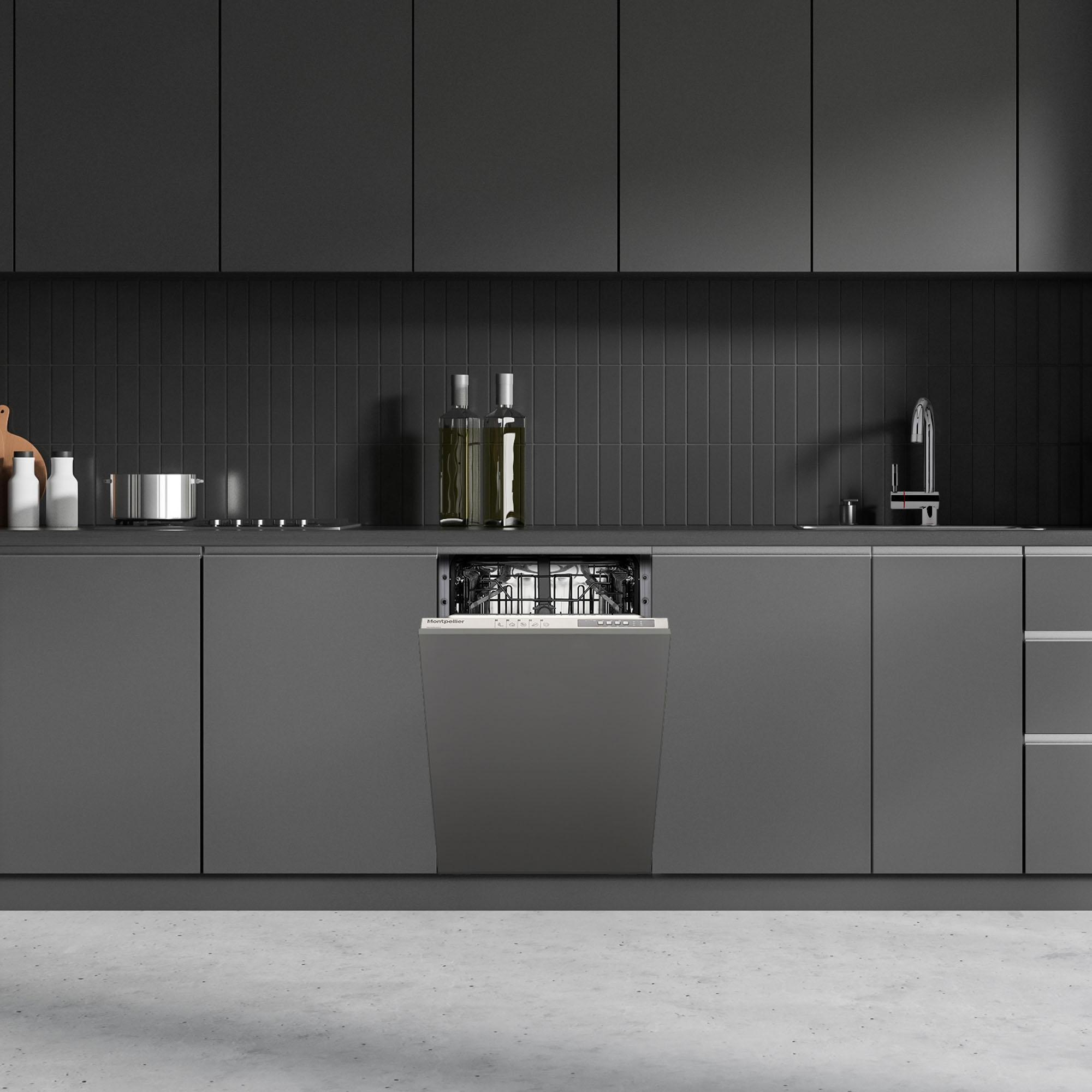 Montpellier MDWBID4553 Built in Slimline Dishwasher 