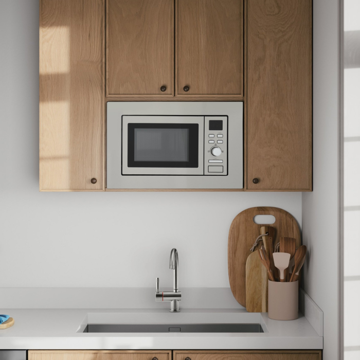 Montpellier MWBI17-300 Stainless Steel Slim Depth Integrated Microwave 