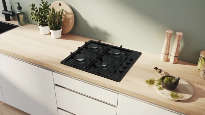 Bosch PBP6B6K60 Serie 2 Black 60cm Gas Hob 