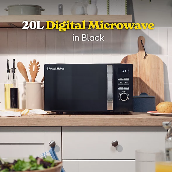 Russell Hobbs RHMD818B Compact Black 20L Microwave