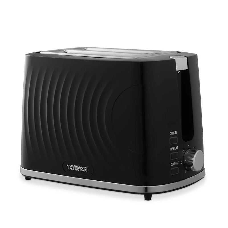 Tower T20090BLK Black Sonar 2 Slice Toaster 
