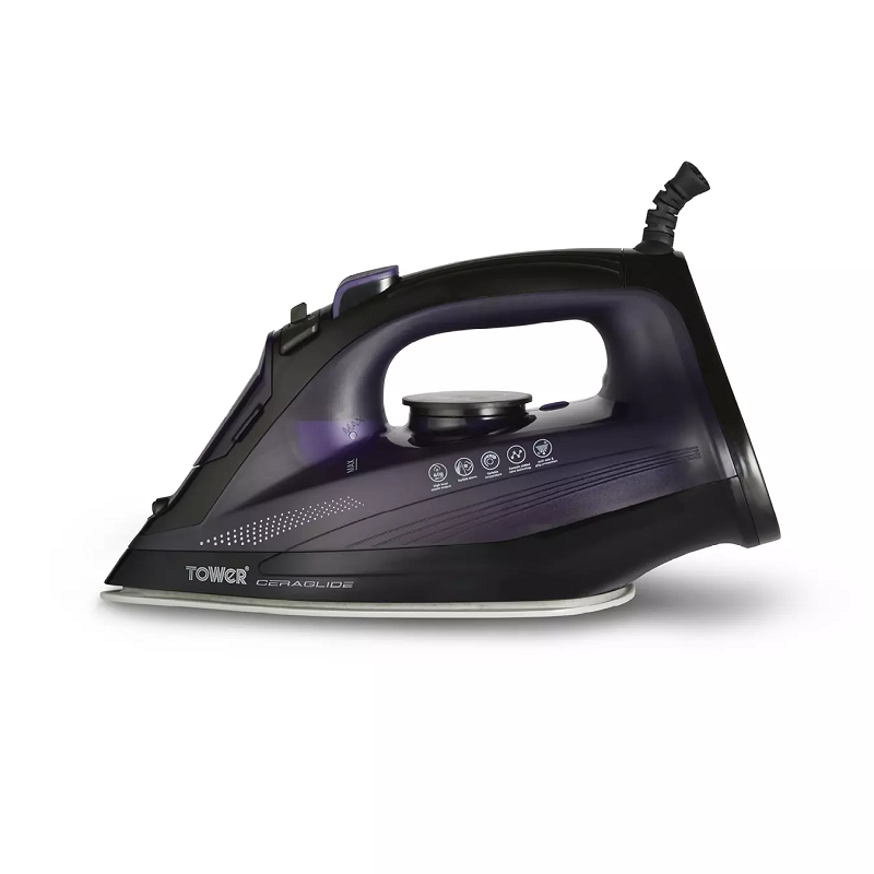 Tower T22011 Ceraglide Steam Iron In Purple and Black 