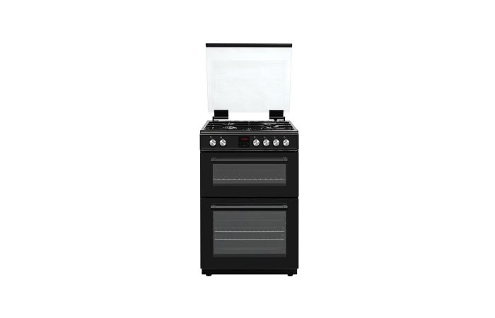 Teknix TKGD60B Black 60cm Gas Double Oven Cooker 