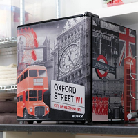 Husky EL195 London Theme Mini Fridge 