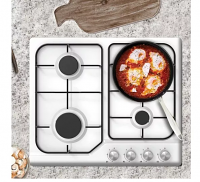 Statesman GH160WH White 60cm Glass Gas Hob