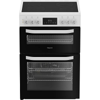 Hotpoint HDE6VDW White 60cm Double Oven Electric Cooker 