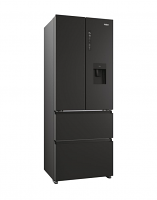 Haier HFR5719EWPB Brushed Black French Style Multi Door Fridge Freezer