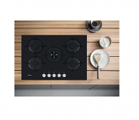 Hotpoint HGS72SBK 75cm Black Gas on glass hob 