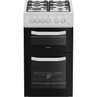 Hotpoint HTG5GCW White 50cm Twin Cavity Gas Cooker 
