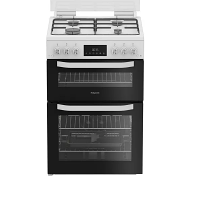 Hotpoint HTG6GDCW White 60cm Twin Cavity Gas Cooker 