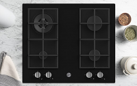 Hoover HVG6K3B 60cm Black Gas Hob 