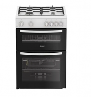 Indesit IDG6GW White 60cm Double Oven Gas Cooker 