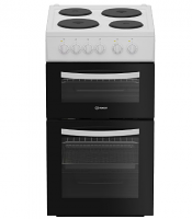 Indesit ITE5EMW White 50cm Twin Cavity Electric Cooker 