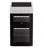 Indesit ITE5VMW White 50cm Twin Cavity Electric Cooker 