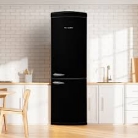 Montpellier MAB190K No Frost Black Retro Fridge Freezer 