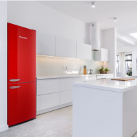 Montpellier MAB386ER Red Retro Frost Free Fridge Freezer