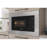 Indesit MWI120GX Stainless Steel & Black Built In Microwave With Grill 