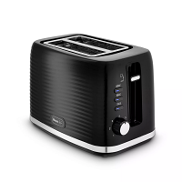 Swan ST19034BLK Wave Collection Black 2 Slice Toaster 