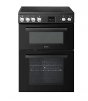 Teknix TKED64B/2 Black 60cm Ceramic Double Electric Cooker 