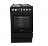 Teknix TKES54B Black 50cm Single Electric Cooker With Solid Plate Hob 